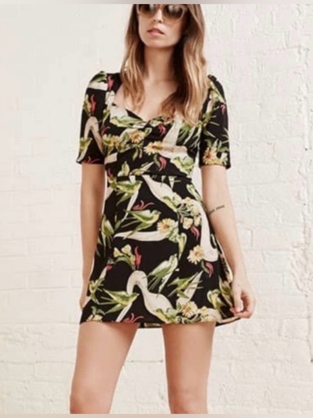 Reformation Dress Gene Parakeet NWOT Sz 0 Tropical Floral Summer Festival Casual